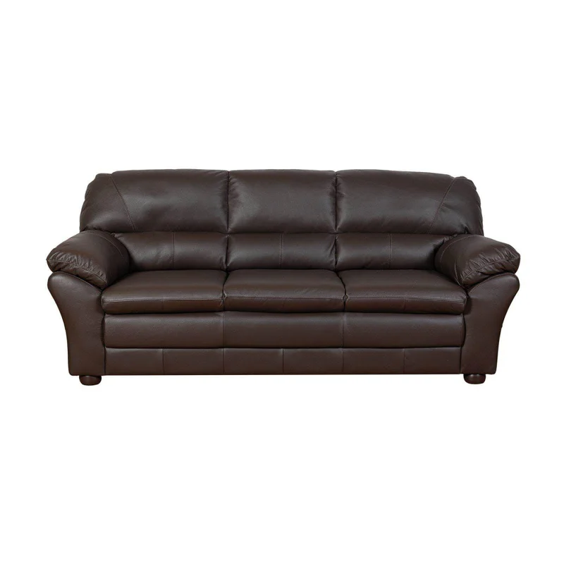 Sillón 3 Cuerpos Cuero Marron Florencia Choc. en Marrón - Sillones y sofás, Uruguay | Divino, vista 3