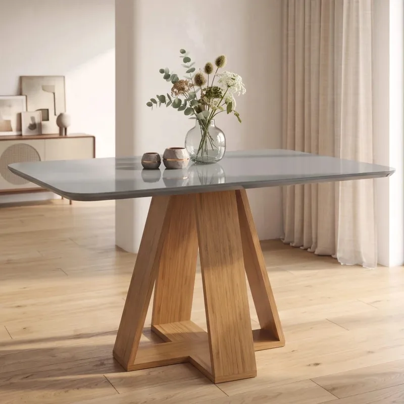 Mesa de Comedor Rectangular - Línea París - Gris en Gris - Mesas de comedor, Uruguay | Ecowood