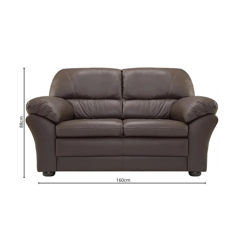 Sillon 2 cuerpos Cuero Natural Florencia - Chocolate en Marrón - Sillones y sofás, Uruguay | La Cueva Muebles, vista 3