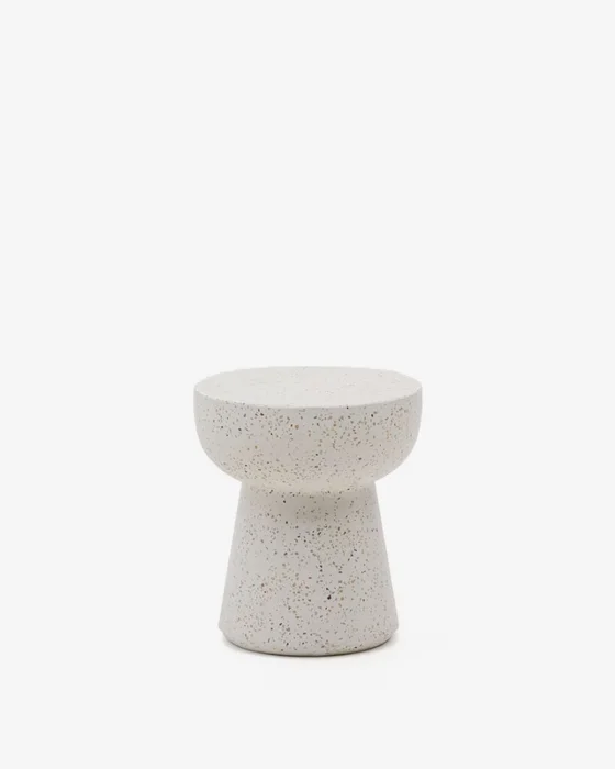 Mesa auxiliar Pada de terrazo blanco Ø 40 cm en Blanco - Mesas de arrimo, Uruguay | Kavehome
