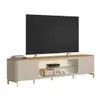 Rack para tv Santorini 240cm curvo con Led - Patas en metal en Off-white - Muebles para TV, Uruguay | Balton, vista 3 de 10