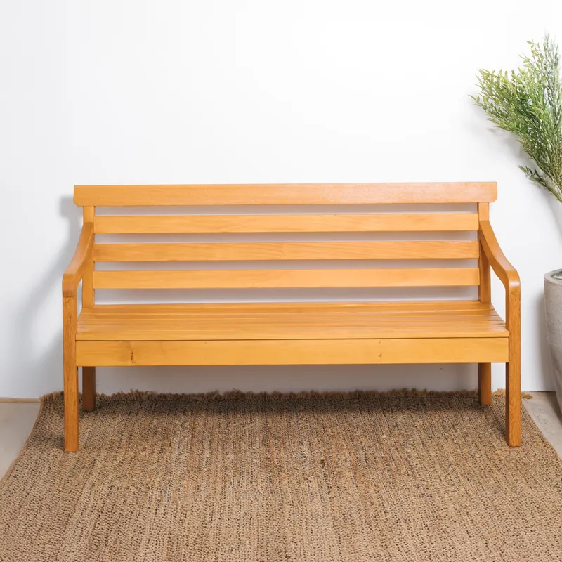 BANCO DE JARDIN MOLE 3P en Madera natural - Butacas, banquetas y puffs, Uruguay | Fundamento Muebles