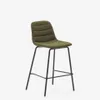 Taburete Zunilda de chenilla - verde oscuro y acero con acabado negro mate altura 65 cm en Verde - Butacas, banquetas y puffs, Uruguay | Kavehome, vista 1 de 9