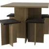 Conjunto de mesa y 4 banquetas Nogal/Negro en Negro - Mesas de comedor, Uruguay | Que Sal Muebleria, vista 4 de 9