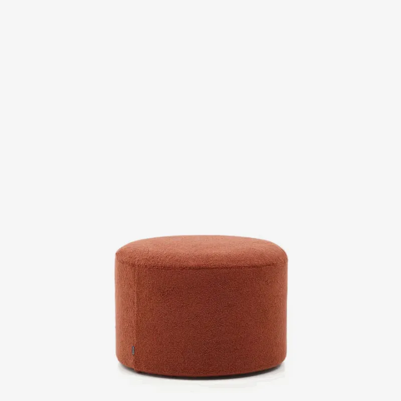 Reposapiés desenfundable Kaeli de borreguito terracota Ø 60 cm en Rojo - Butacas, banquetas y puffs, Uruguay | Kavehome