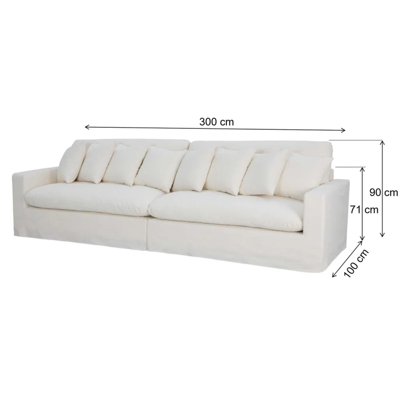 Sofá 4 Cuerpos Tela Natural-beige Marbella Crudo en Blanco - Sillones y sofás, Uruguay | Divino, vista 6