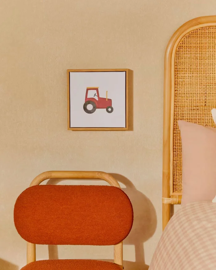 Cuadro Pecky de tractor rojo 20 x 20 cm en Multicolor - Decoración de pared, Uruguay | Kavehome, vista 2