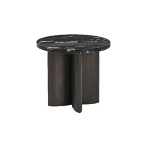 MESA LIVING VERONA CIRCULAR MADERA NEGRA Y MAROL BLACK MARCINO en Negro - Mesas de living, Uruguay | Masinfinito Casa