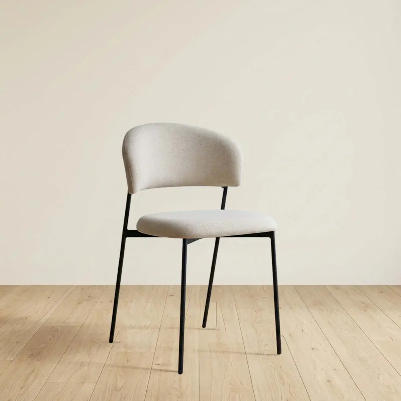 Silla De Comedor Metal-y-tela Natural-beige Danny en Madera natural - Sillas, Uruguay | Divino