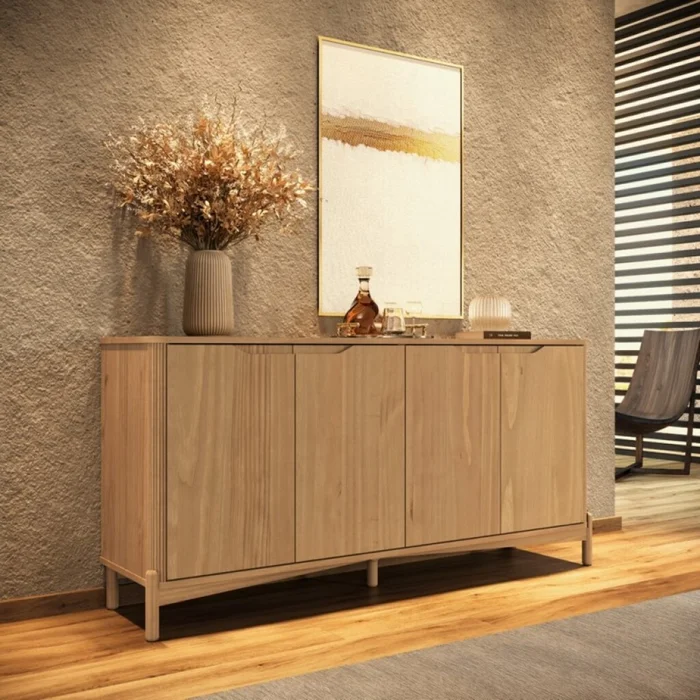 Aparador Nest 4 Puertas Tauri en Madera natural - Aparadores y recibidores, Uruguay | Aihaus