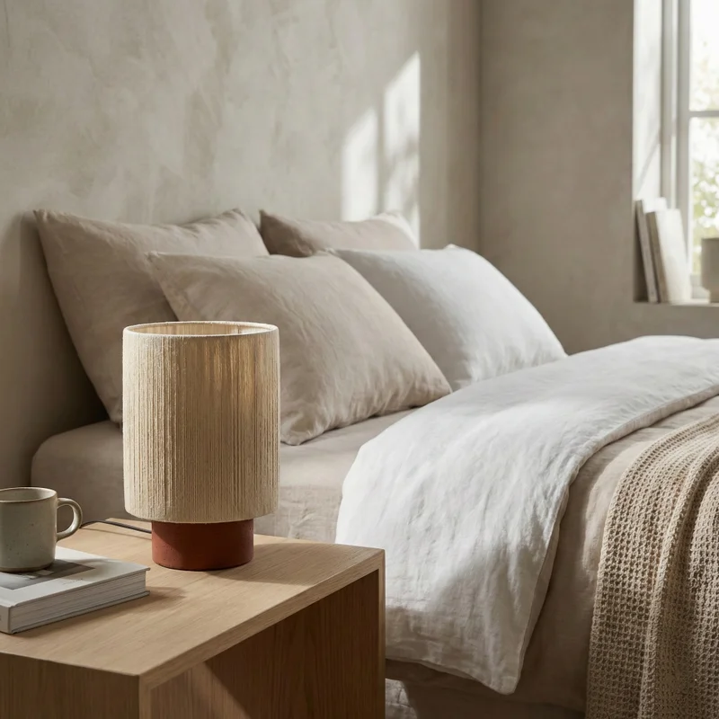 Lámpara de mesa Nativo Terracota & Fibra en Beige - Lámparas de mesa, Uruguay | La Perla, vista 4