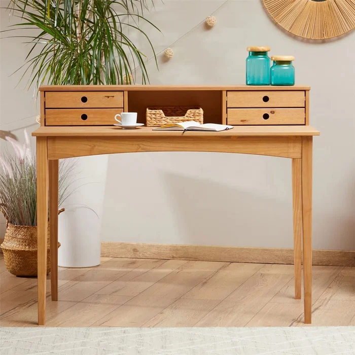 Escritorio 110cm Milan - Madera Maciza en Madera natural - Escritorios y sillas de escritorio, Uruguay | Balton, vista 3