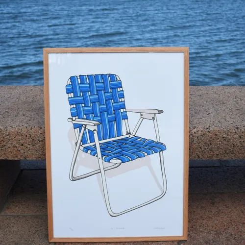 Silla azul en Azul - Láminas, Uruguay | Mara Estudio