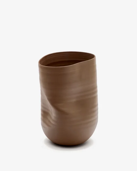 Jarrón Macarelleta de cerámica marrón oscuro Ø 21 cm - Ø 32 cm en Marrón - Jarrones, Uruguay | Kavehome