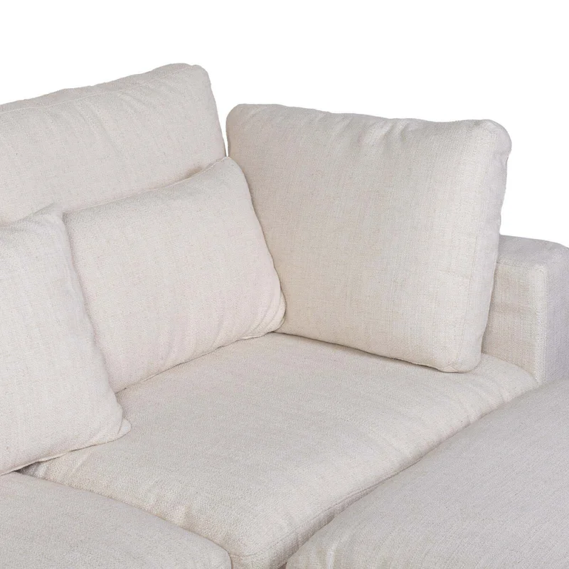 Sofá C/chaise Y Fundas Desmontables 4 Cuerpos Tela Natural-beige Moma Natural en Beige - Sillones y sofás, Uruguay | Divino, vista 4