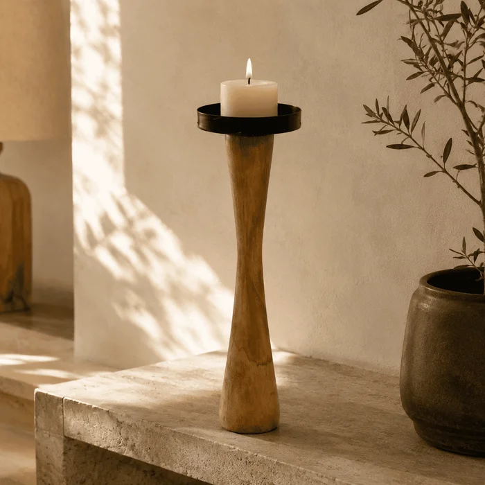 Portavela de Madera en Madera natural - Decoración, Uruguay | Camino a Casa