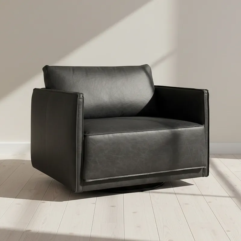 Butaca 1 Cuerpo Cuero-100-natural Negro Romeo en Negro - Sillones y sofás, Uruguay | Divino