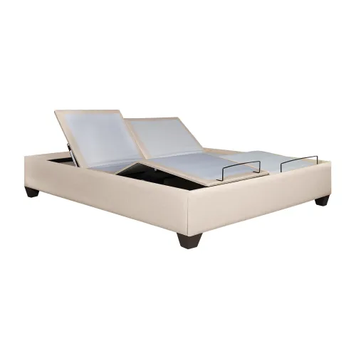Cama Articulada Queen Mdf-y-tela Natural-beige Ajustable Veneza en Beige - Dormitorio, Uruguay | Divino