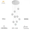 Colgante led 9 esferas efecto flotante 9*5W en Blanco - Lámparas colgantes, Uruguay | Iluminica, vista 4 de 6