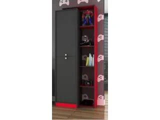 Biblioteca con repisa y 2 puertas Nogal/Negro en avena/blanco, avena/negro, negro/rojo, negro/azul, negro/verde - Bibliotecas, Uruguay | Quesal, vista 12