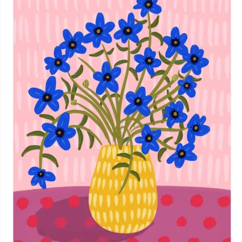 Blue floral en Multicolor - Láminas, Uruguay | Mara Estudio