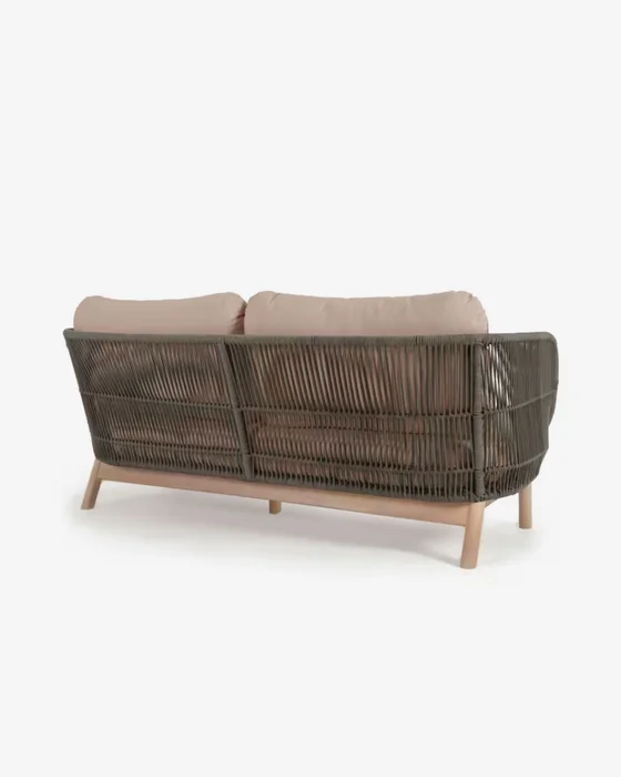 Sofá Catalina 3 plazas de cuerda - verde y madera maciza de acacia 170 cm FSC 100% en Verde - Sillones y sofás, Uruguay | Kavehome, vista 9