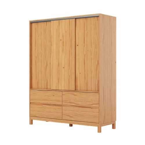 Ropero 3 Puertas - Madera Maciza - Square en Madera natural - Roperos y placares, Uruguay | Rústico Hogar