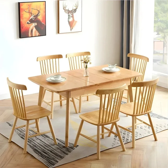 Mesa de comedor Extensible - Madera maciza 120 a 150 cm Elan - Línea Serena en Madera natural - Mesas de comedor, Uruguay | Ecowood, vista 9