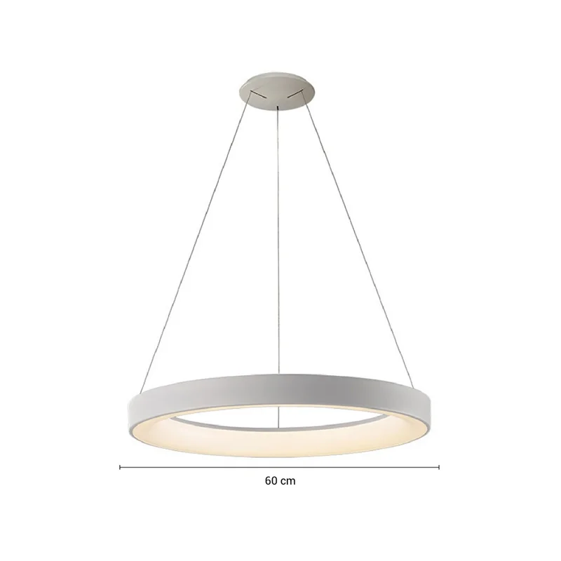 Colgante LED Preston 24W 60 cm Dimerizable Blanco en Blanco - Lámparas colgantes, Uruguay | Serlux, vista 5