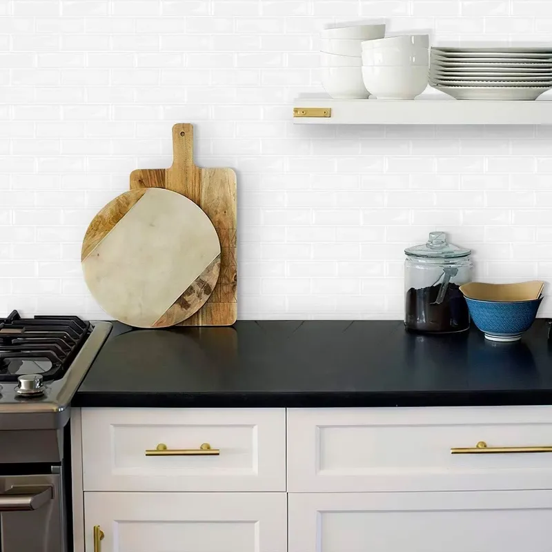 Azulejos adhesivos para cocina baño diseño ladrillo 10uds - Blanco en Blanco - Decoración, Uruguay | Buho Store