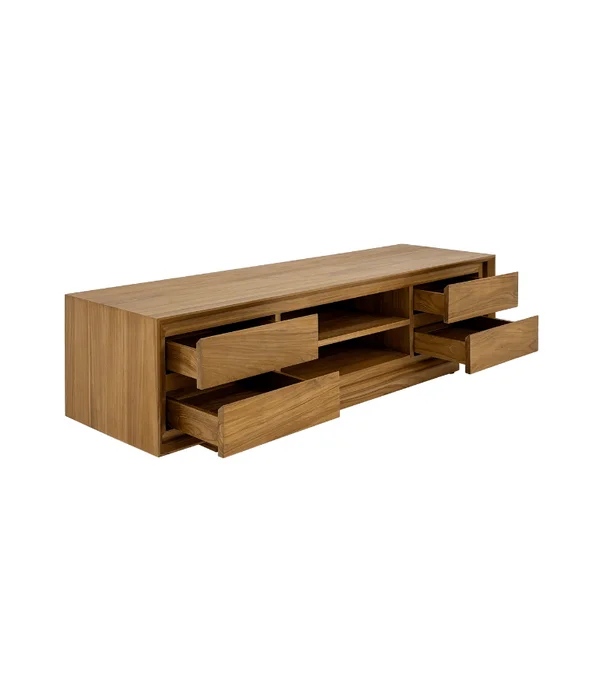 MUEBLE TV MANANTIALES 4 CAJONES TEKA NAT en Madera natural - Aparadores y recibidores, Uruguay | Más Infinito Casa, vista 4