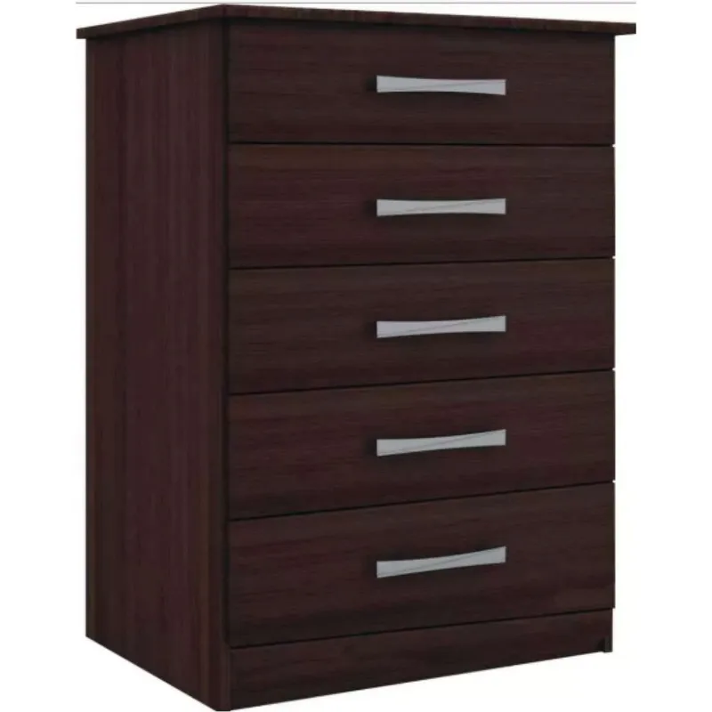 Comodas Cajoneras 5 Cajones Dormitorio Negro 058 en Negro - Cómodas, Uruguay | Muebles Express
