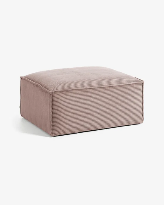 Reposapiés Blok 90 x 70 cm - pana rosa en Rosa - Butacas, banquetas y puffs, Uruguay | Kavehome