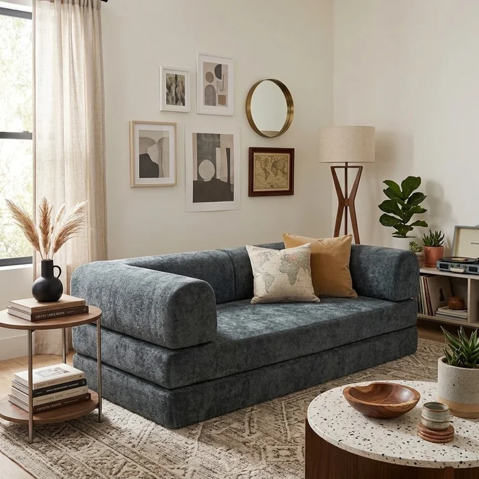 Sofa Cama Teddy - Gris Oscuro en Gris - Sillones y sofás, Uruguay | Berna Home, vista 2