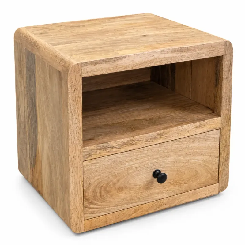 M181G Mesa de luz flotante 40x35x38 en Madera natural - Mesas de luz, Uruguay | Victoriana