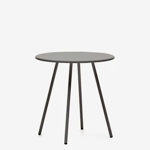 Mesa redonda de exterior Montjoi de acero - con acabado gris Ø 70 cm en Gris - Muebles para el exterior, Uruguay | Kavehome