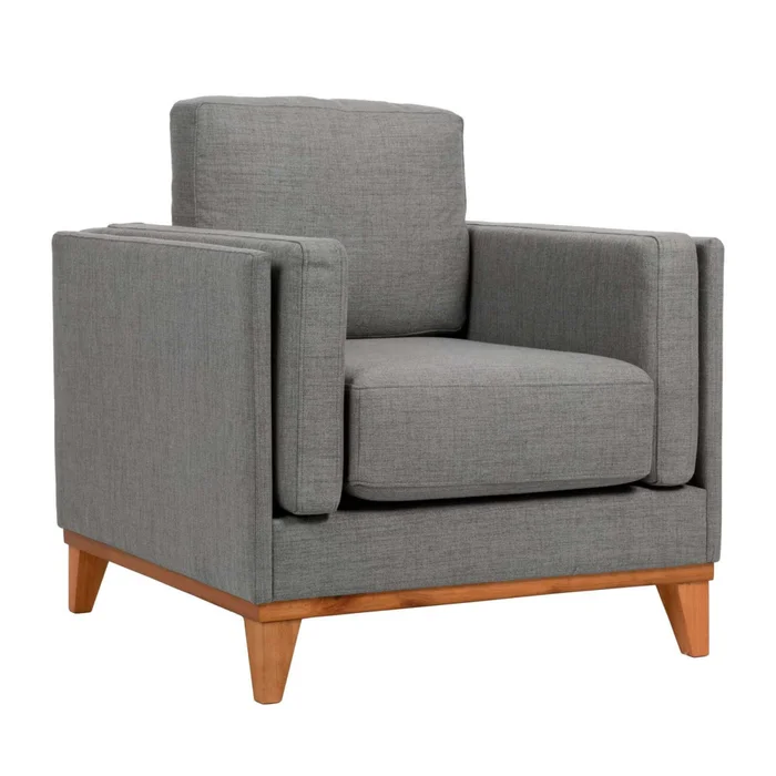 Butaca Tela-y-madera Gris Luxor Premium Gris Osc en Gris - Sillones y sofás, Uruguay | Divino, vista 2
