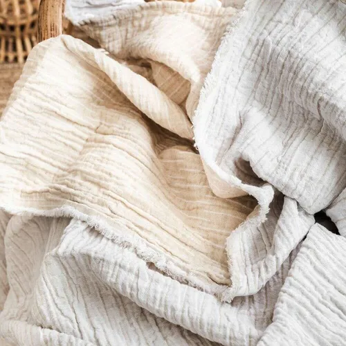 MANTA AUSTRIACA NORI RECYCLING - CREAM - 1.80 X 1.30 MTS en Off-white - Textiles, Uruguay | La Iberica
