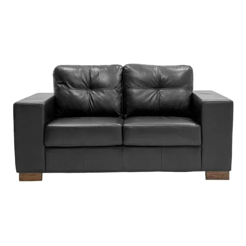 SOFA 100% CUERO - 2 CUERPOS - MODELO DOMINI - NEGRO en Negro - Sillones y sofás, Uruguay | Champagne Home