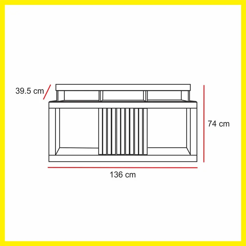 Producto: Rack TV 172 de AMARELO en Gris - Muebles para TV, Uruguay | Amarelo, vista 3