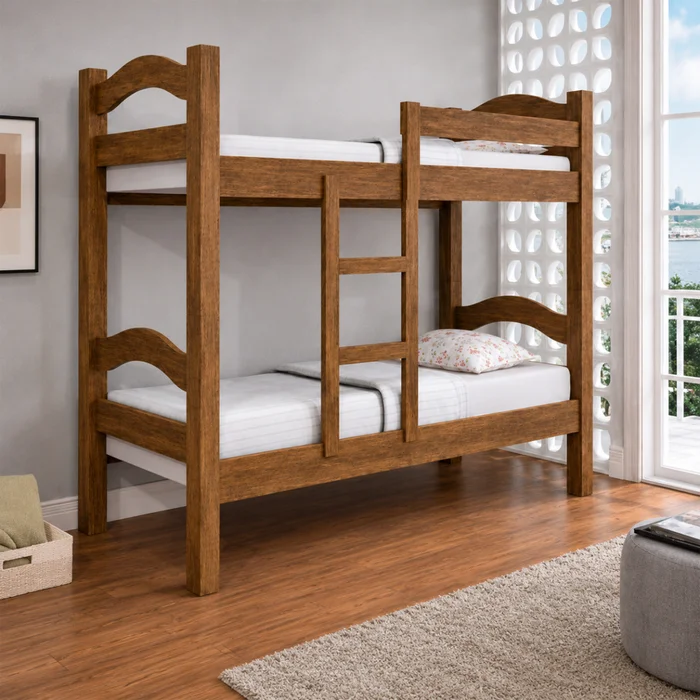 Cucheta Cama Con Escalera Juvenil Dormitorio 100% Mdf en Marrón - Dormitorio, Uruguay | Soy Hogar, vista 2