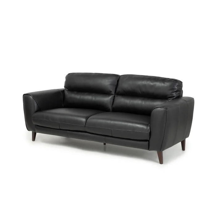Sofá Valentino - Cuero Básico - 3 cuerpos - 450 (Negro) en Negro - Sillones y sofás, Uruguay | NYR