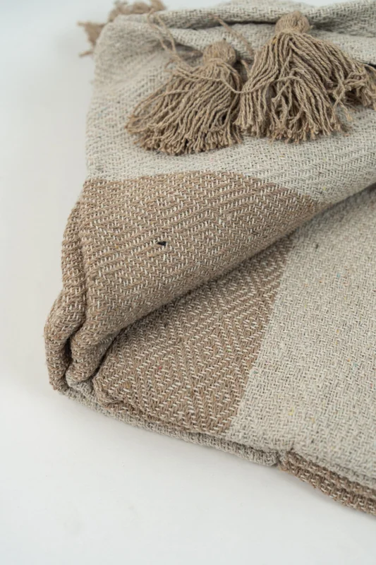 Manta Borlas - Beige en Beige - Textiles, Uruguay | Indian, vista 3