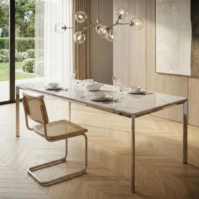 Silla de comedor Metal cromado Bauhaus - Línea Serena en Madera natural - Sillas, Uruguay | Ecowood, vista 3