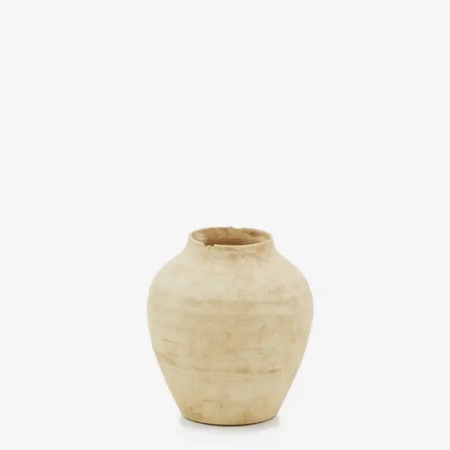 Jarrón Silbet de cerámica beige 19 cm en Beige - Jarrones, Uruguay | Kavehome