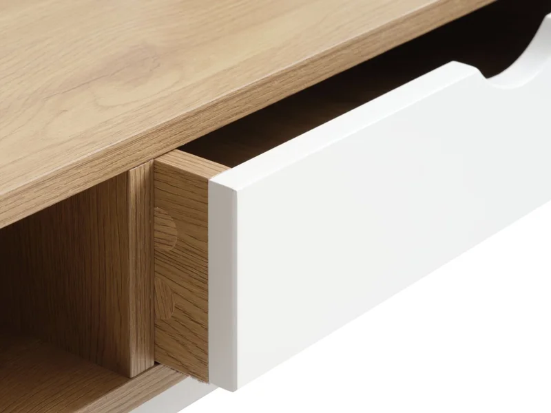 Escritorio TRAPPEDAL 48x95 1 cajón color roble/bl en Madera natural - Escritorios, Uruguay | JYSK, vista 3
