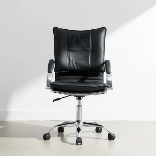 Silla De Escritorio Simil-cuero Negro 6226 en Negro - Escritorios y sillas de escritorio, Uruguay | Divino