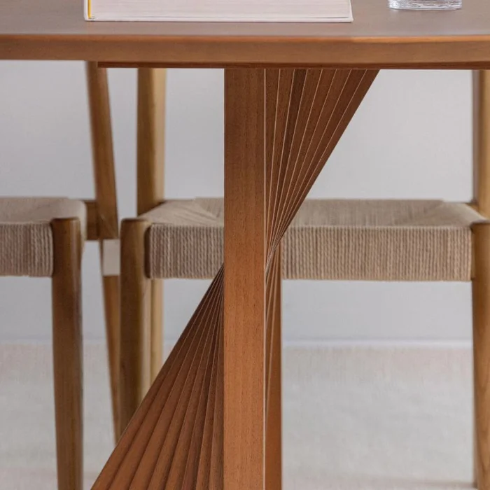 Mesa Leque - 160 x 100 tapa recta en Marrón - Mesas de comedor, Uruguay | Fábrica Italiana, vista 5