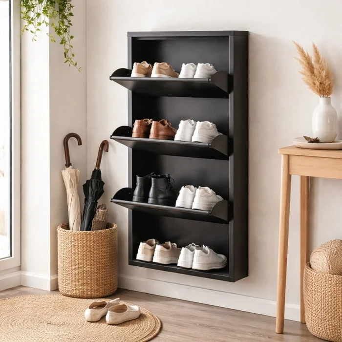 ZAPATERA CARUSO 3 PLUS Negro en Negro - Butacas, banquetas y puffs, Uruguay | Viasono
