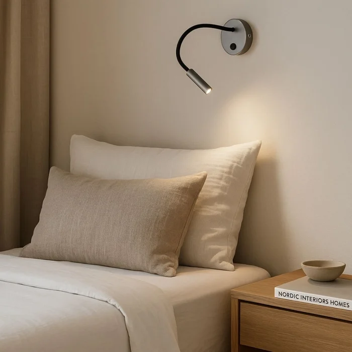 Portátil led de pared con SPOT móvil y brazo flexible - GRIS HUMO en Gris - Lámparas de mesa, Uruguay | Iluminica